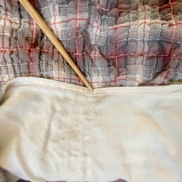 Maeve Anthropologie Babydoll Mini Dress Cottagecore Plaid Flutter Sleeves Small - Picture 8 of 10